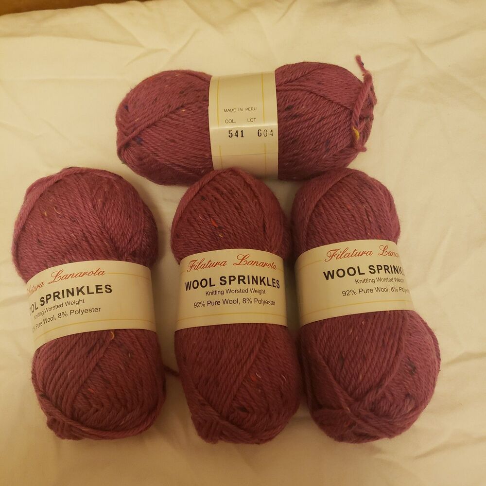 NEW Filatura Lanarota Wool Sprinkles wool yarn with sprinkles 4 skeins @1.75 oz